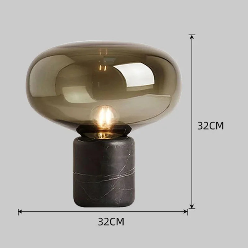 Postmodern Marble Glass Table Lamp Bed Room Decoration Beside Lamp Luxury Black Table Lamps for Living Room Study E27 Desk Lamp