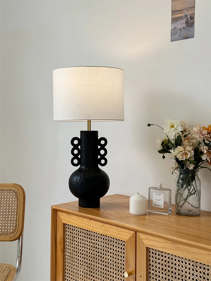 Living room antique table lamps wabi-sabi style hotel bedroom bedside new Chinese ornaments resin tabletop decor desk lights