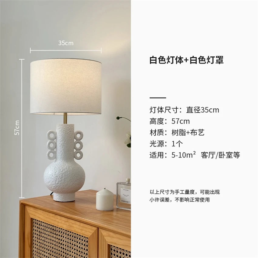 Living room antique table lamps wabi-sabi style hotel bedroom bedside new Chinese ornaments resin tabletop decor desk lights