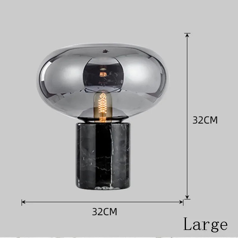 Postmodern Marble Glass Table Lamp Bed Room Decoration Beside Lamp Luxury Black Table Lamps for Living Room Study E27 Desk Lamp