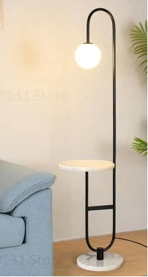 Modern Floor Lamp Nordic Standing Lamp with Round Table Art Deco Floor Lamps for Living Room LED Sofa Floor Lights for Tea Table