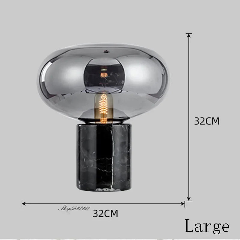 Postmodern Marble Glass Table Lamp Bed Room Decoration Beside Lamp Luxury Black Table Lamps for Living Room Study E27 Desk Lamp
