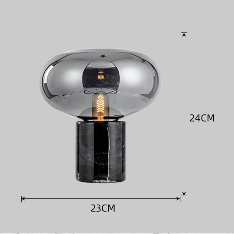 Postmodern Marble Glass Table Lamp Bed Room Decoration Beside Lamp Luxury Black Table Lamps for Living Room Study E27 Desk Lamp