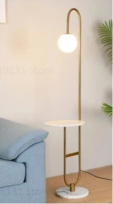 Modern Floor Lamp Nordic Standing Lamp with Round Table Art Deco Floor Lamps for Living Room LED Sofa Floor Lights for Tea Table
