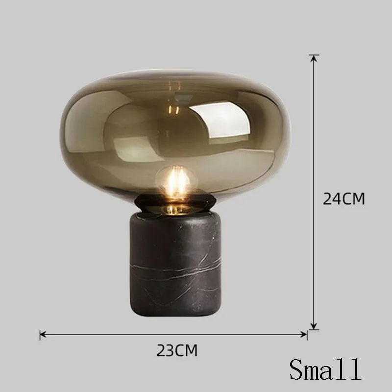 Postmodern Marble Glass Table Lamp Bed Room Decoration Beside Lamp Luxury Black Table Lamps for Living Room Study E27 Desk Lamp