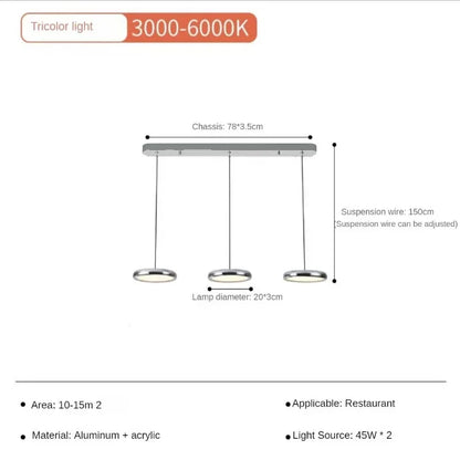 Modern Simple Living Room Bedroom Study Bar Table Flying Saucer Chandelier
