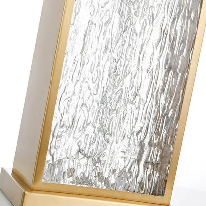 Modern Minimalist Luxury Table Lamp Corrugated Glass Gold Frame Led Desk Light for Bedroom Bedside Study Living Room Home Decor