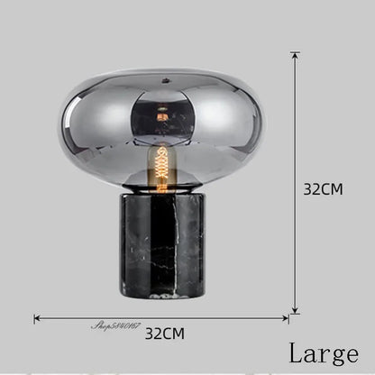 Postmodern Marble Glass Table Lamp Bed Room Decoration Beside Lamp Luxury Black Table Lamps for Living Room Study E27 Desk Lamp
