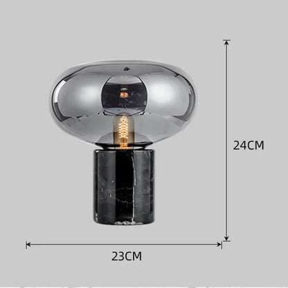Postmodern Marble Glass Table Lamp Bed Room Decoration Beside Lamp Luxury Black Table Lamps for Living Room Study E27 Desk Lamp